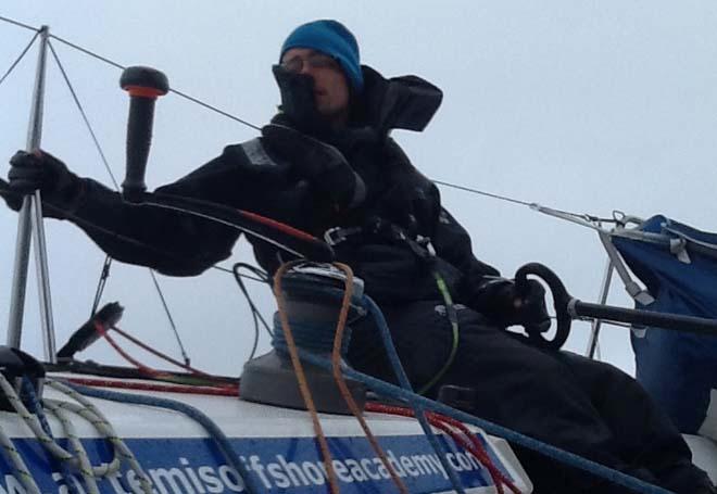 Dyfrig and Alex take it in turns to helm © Artemis Offshore Academy www.artemisonline.co.uk